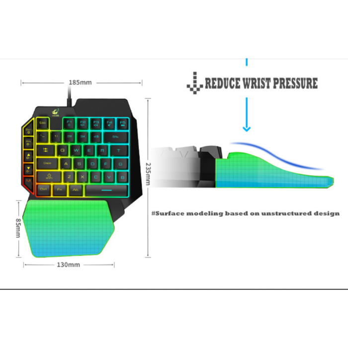 One-Handed Gaming Keyboard K15 Chicken Version (5)