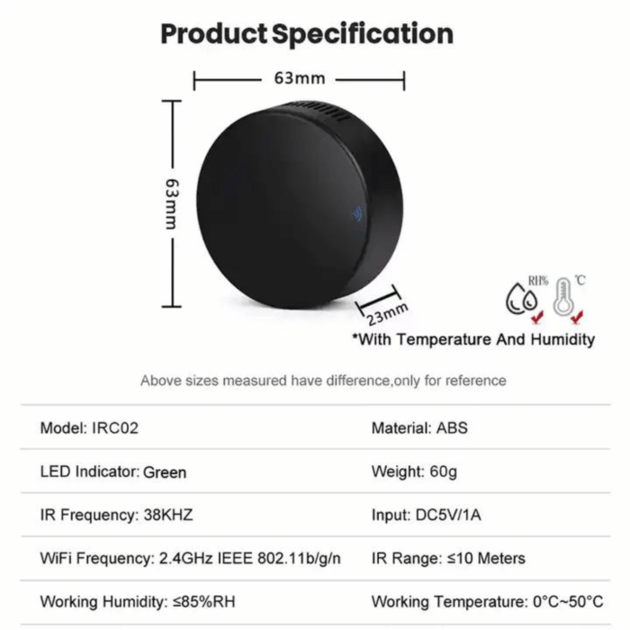 Smart WiFi IR Blaster Remote - Control Your Home Electronics with Voice